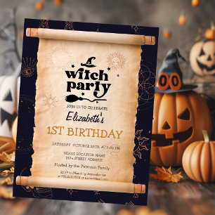 Witch Party Halloween Mystical Birthday Invitation