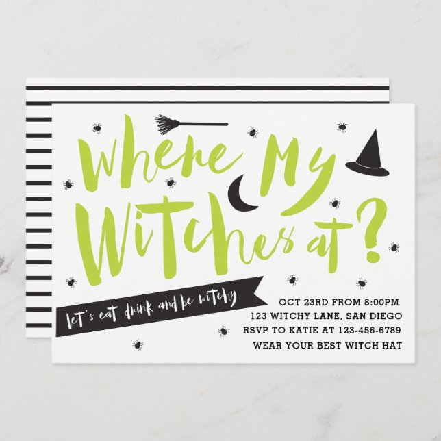 witch party invitation (Front/Back)