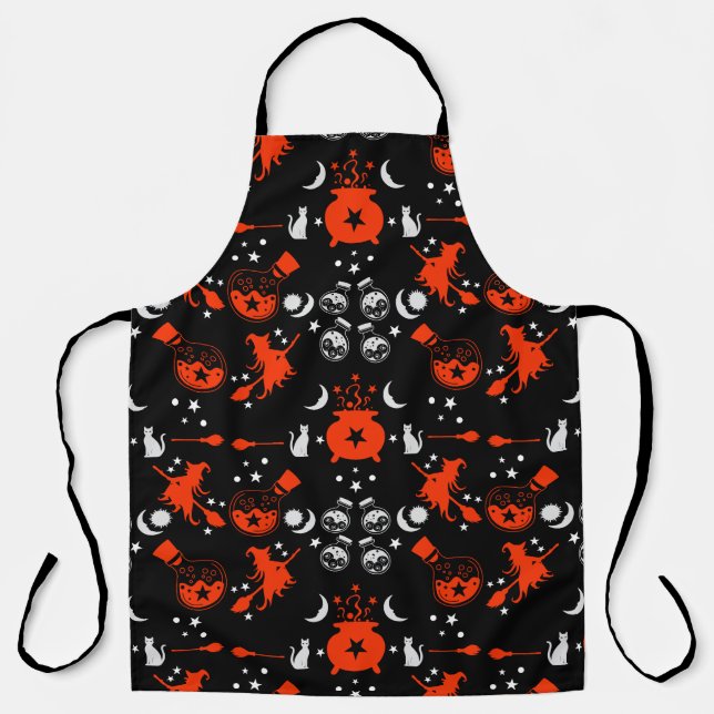 Witch Party Night Gift Decor Apron (Front)