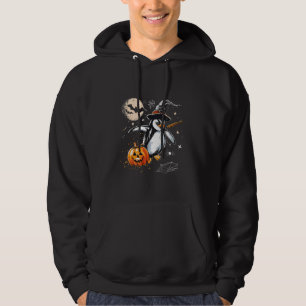 Witch Penguin Pumpkin Spider Web Bats Halloween Co Hoodie