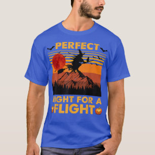 Witch, Perfect Night For A Flight Halloween Kids C T-Shirt