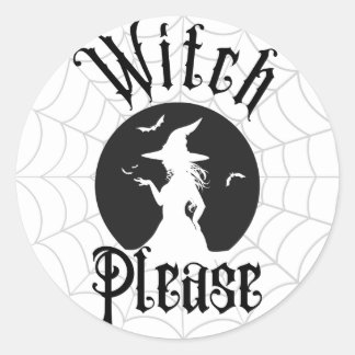 Witch Please circle sticker
