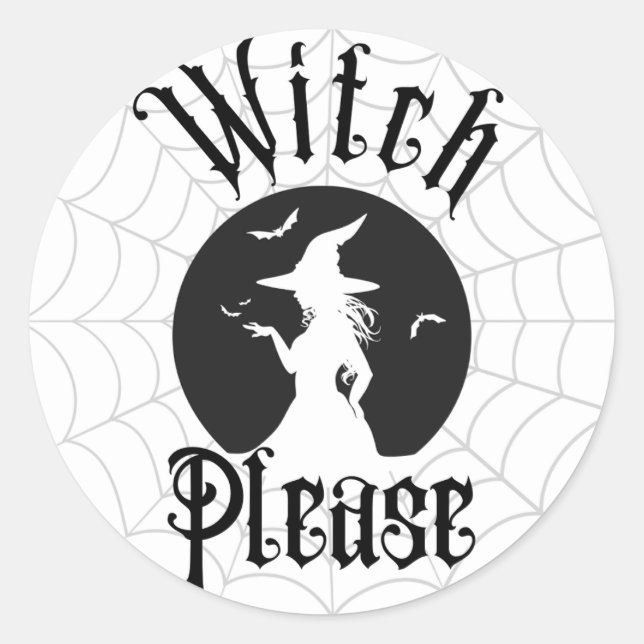 Witch Please circle sticker (Front)