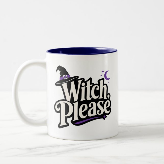 Witch Please Funny Witch Two-Tone Coffee Mug (Left)