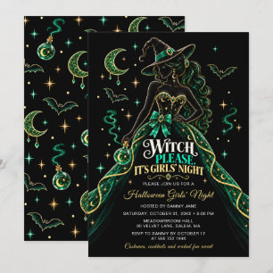 Witch Please Halloween Girls Night Party Invitation