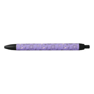 Witch Potions Purple Alchemy Pattern Halloween Black Ink Pen