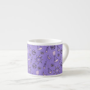 Witch Potions Purple Alchemy Pattern Halloween Espresso Cup
