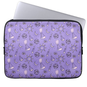 Witch Potions Purple Alchemy Pattern Laptop Sleeve