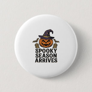 Witch Pumpkin Halloween Vintage Engraving Shirt De 6 Cm Round Badge