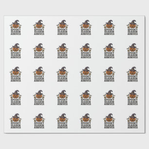 Witch Pumpkin Halloween Vintage Engraving Shirt De Wrapping Paper