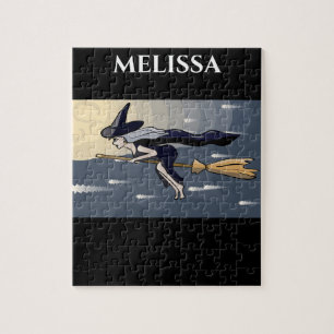 Witch puzzle with personalised name.