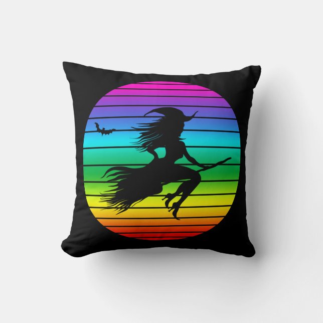 WITCH RAINBOW HALLOWEEN CUSHION (Front)