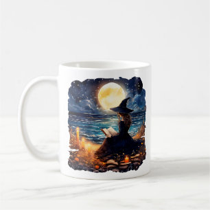 Witch reading a Book - Wicca Halloween 1 Coffee Mug