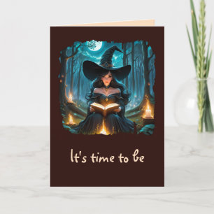 Witch reading a Book - Wicca Halloween 2 Card