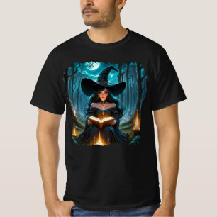 Witch reading a Book - Wicca Halloween 2 T-Shirt