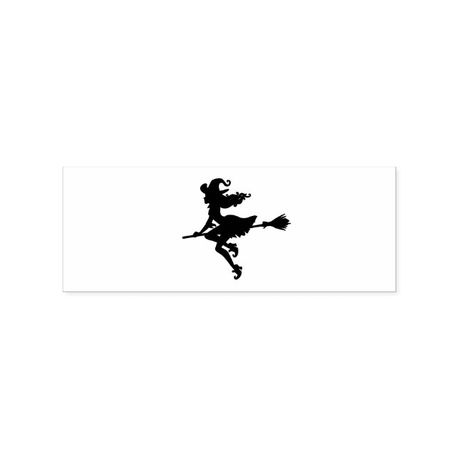 Witch Riding a broom Halloween Thunder_Cove Rubber Stamp (Imprint)