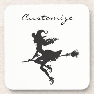 Witch Riding Broom Halloween Thunder_Cove Coaster