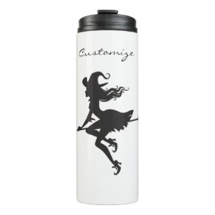 Witch Riding Broom Halloween Thunder_Cove Thermal Tumbler