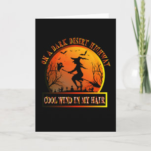 Witch Riding Brooms On A Dark Desert Card