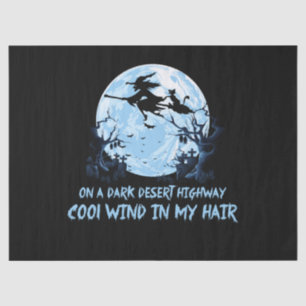 Witch Riding Brooms On A Dark Desert Highways Tissue Paper