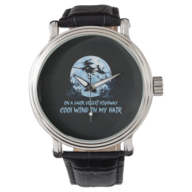 Witch Riding Brooms On A Dark Desert Highways Watch (Front)