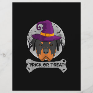 Witch Rottweiler Trick Or Treat Funny Dog Custom Letterhead