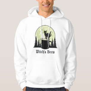 Witch’s Brew Black Cat Coffee Moon Design Hoodie