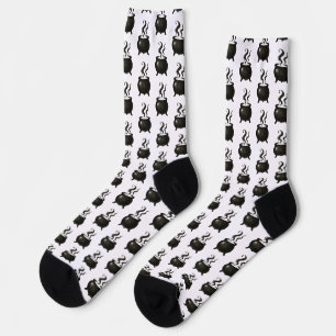 Witch’s Brew – Minimalist Halloween Cauldron on Socks