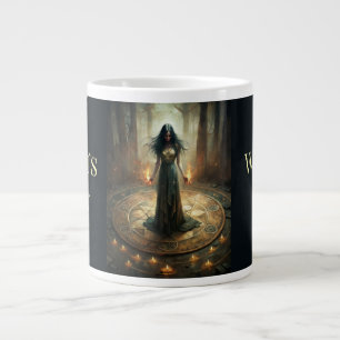 Witch’s Brew – Ritual Witch with Pentacle Circle Large Coffee Mug