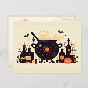 Witch’s Cauldron with Potions and Witchcraft Postcard