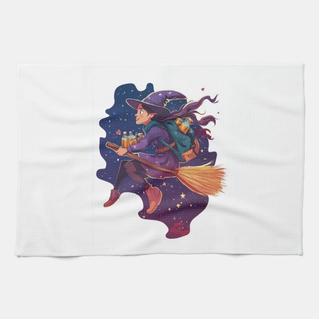 Witch�s Potion Delivery Tea Towel (Horizontal)