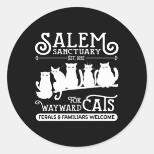 Witch Salem Home For Wayward Black Cats 1692 Hallo Classic Round Sticker