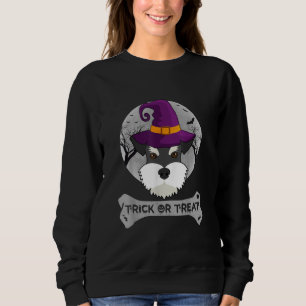 Witch Schnauzer Trick Or Treat Funny Dog Halloween Sweatshirt