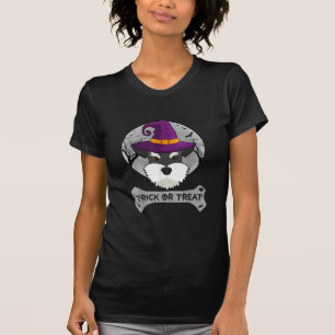 Witch Schnauzer Trick Or Treat Funny Dog Halloween T-Shirt