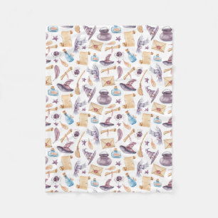 Witch School Kit Watercolor Pattern Fleece Blanket