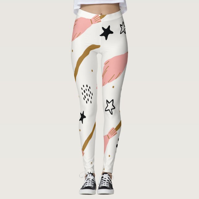 Witch School Magic Doodle Pattern Leggings (Front)