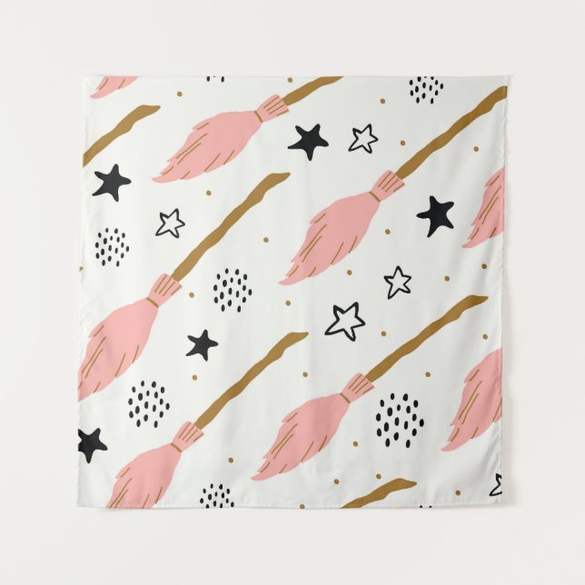 Witch School Magic Doodle Pattern Tapestry (Front)