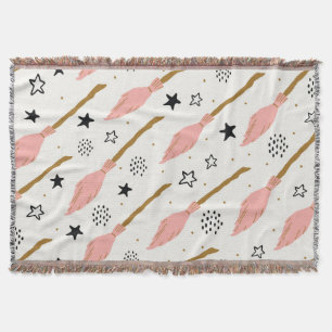 Witch School Magic Doodle Pattern Throw Blanket