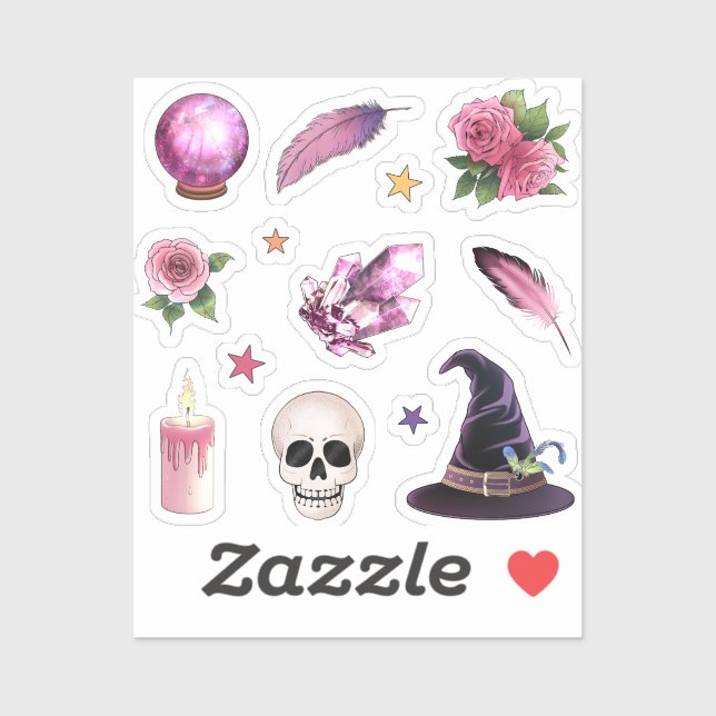 Witch scrapbook stickers whimsical magical (Sheet)