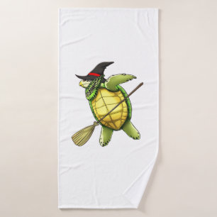 Witch Sea Turtle Dab Funny Halloween Horror Scary Bath Towel
