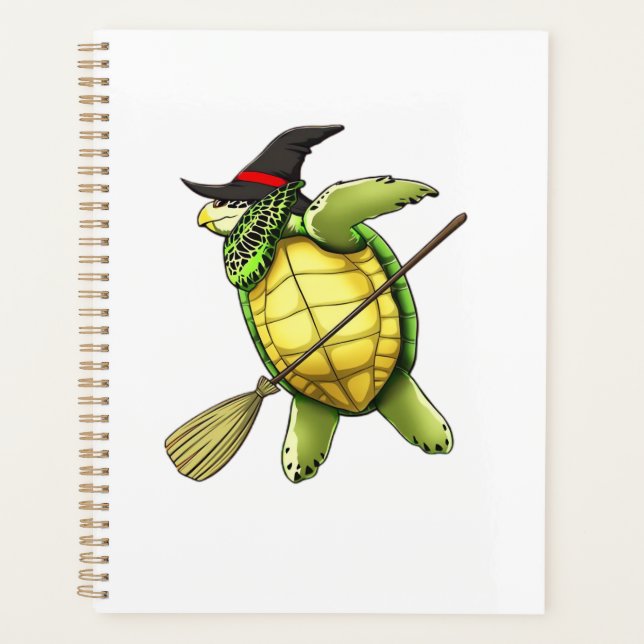 Witch Sea Turtle Dab Funny Halloween Horror Scary  Planner (Front)
