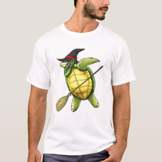 Witch Sea Turtle Dab Funny Halloween Horror Scary T-Shirt