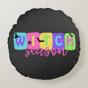 Witch Season – Cute Halloween Design Round Cushion