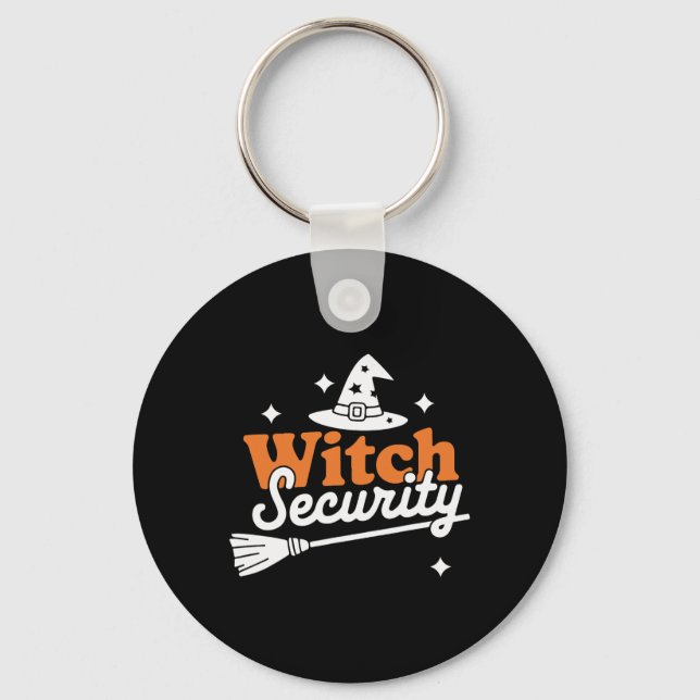 Witch Security Husnd Of Witches Husnd Halloween Co Key Ring (Front)
