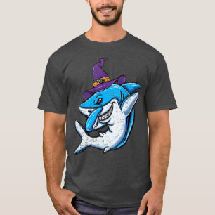 Witch Shark Girls Halloween T-Shirt