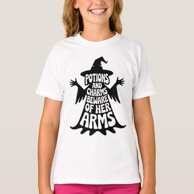Witch Silhouette Potions Quote  T-Shirt (Front)