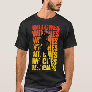 Witch silhouette retro vintage halloween T-Shirt