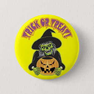 Witch Skull 6 Cm Round Badge