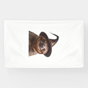 Witch Sloth Halloween trick or treat spooky pumpki Banner