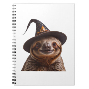 Witch Sloth Halloween trick or treat spooky pumpki Notebook